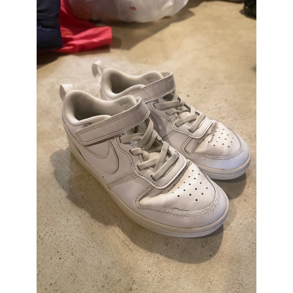 Nike Court Borough Low 2 White Sneakers BQ5451-100 Kids Size 1Y Low Top Shoes